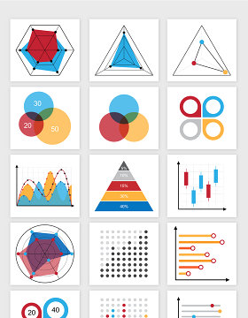 15款矢量PPT统计图表2