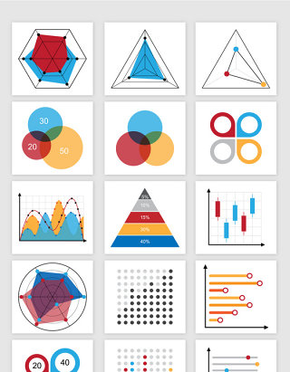 15款矢量PPT统计图表2