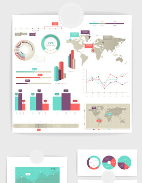 矢量PPT数据统计图表素材