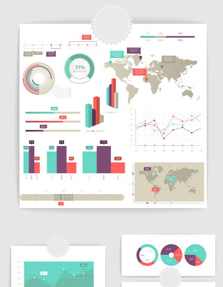矢量PPT数据统计图表素材