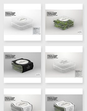 蔬果透明外盒包装设计贴图样机PSD素材