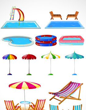 沙滩雨伞矢量图形图标