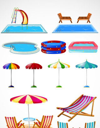 沙滩雨伞矢量图形图标