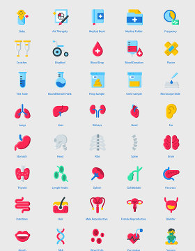 医学医疗网站应用图标设计元素