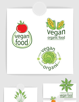 创意蔬菜素食标签