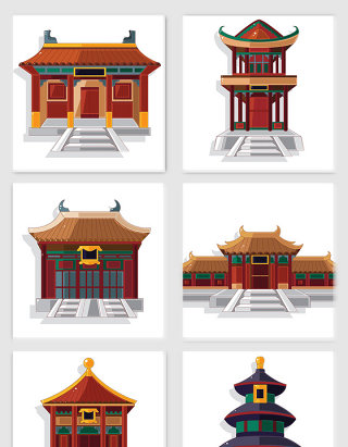 中国传统建筑矢量素材
