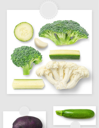 绿色健康西蓝花西葫芦蔬菜高清素材