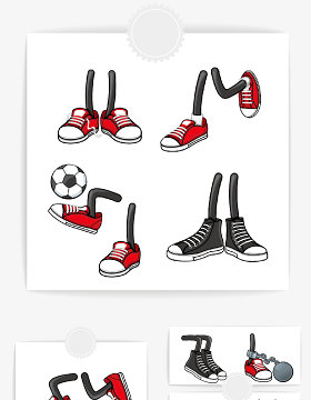 卡通足球运动鞋元素