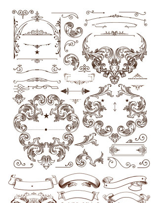 复古怀旧花纹欧式边框素材