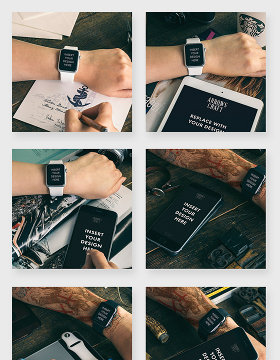 手机iwatch使用佩戴场景贴图素材
