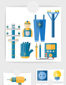 矢量扁平电工电缆元素
