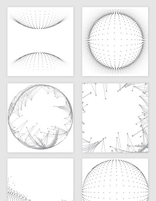 点线几何科技矢量素材