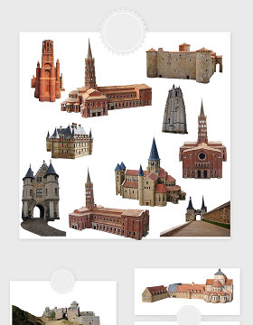 高清免抠欧式中世纪城堡素材