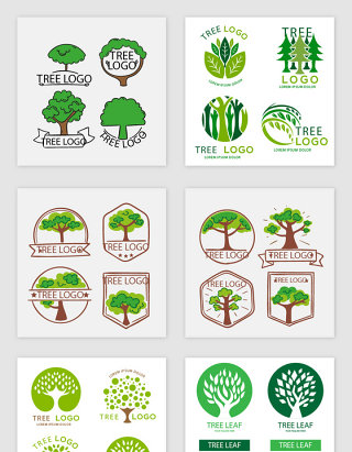 绿色树木环保logo素材