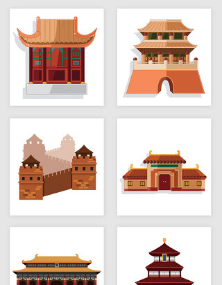 中国传统建筑矢量素材