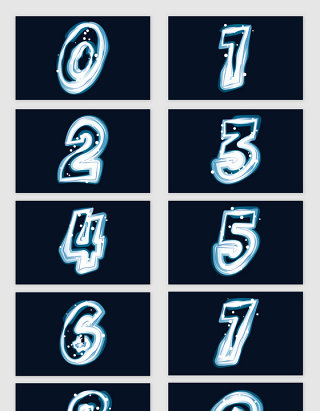 矢量创意冰雪数字