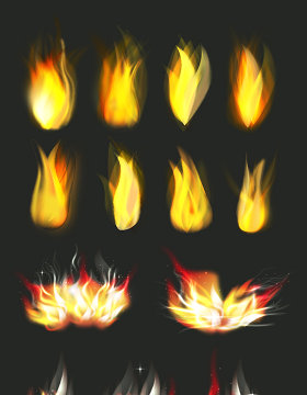 红色火焰火苗烈火装饰特效矢量素材