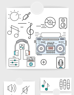 矢量线条音乐素材