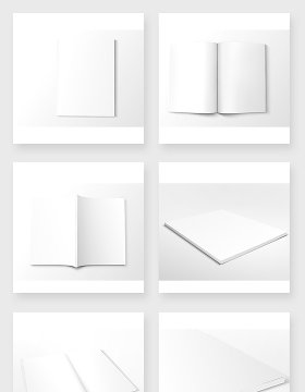 白色空白画册模板设计贴图样机素材
