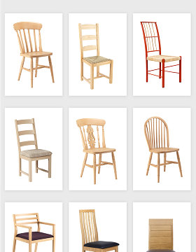 高清免抠时尚木椅椅子