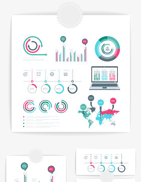 图表矢量元素并列素材