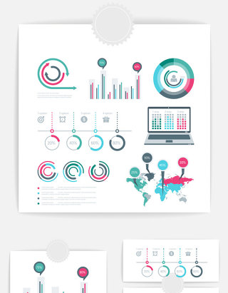 图表矢量元素并列素材