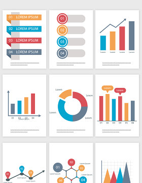 PPT主题图表设计的矢量素材