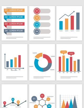 PPT主题图表设计的矢量素材
