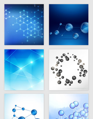 蓝色科技分子光效矢量素材