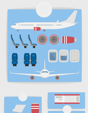 矢量航空航天飞机元素
