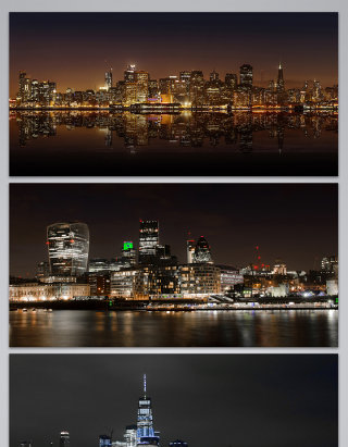 城市灯光夜景高清图片素材