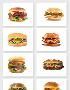容易发胖的汉堡免抠图设计素材