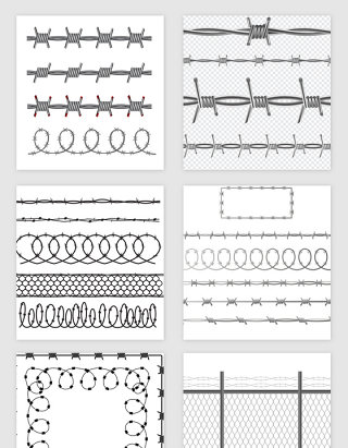 直线铁丝网的围栏矢量素材