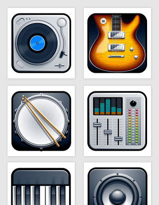 音乐乐器音响制品图标矢量素材