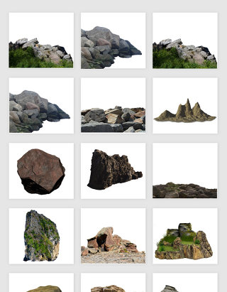 高清免抠巨石岩石素材