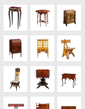 高清免抠古代老式木制家具