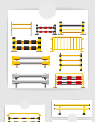 矢量高清道路护栏围栏