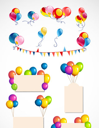 矢量气球书签素材