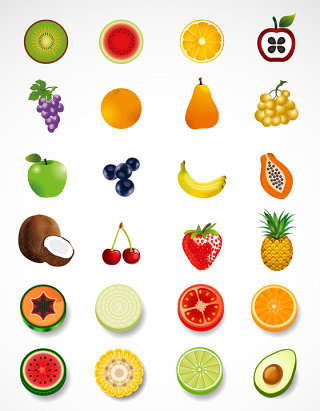 矢量水果蔬菜小图标