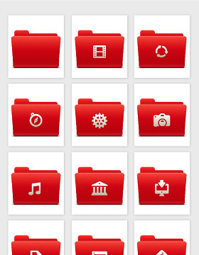 红色文件夹设置程序运行UI图标图形