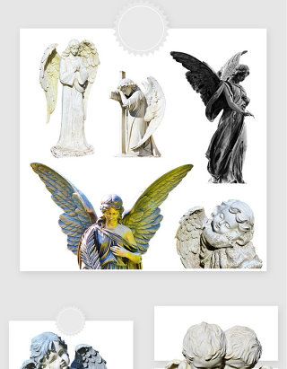 高清免抠天使雕像素材