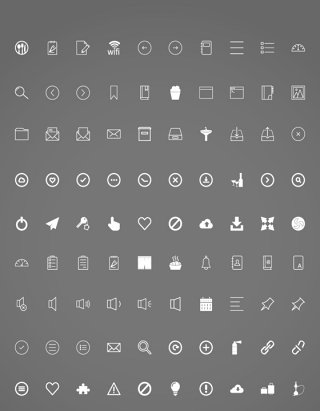 白色100通用网络图标集合