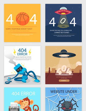 404网页错误科技的主题矢量素材