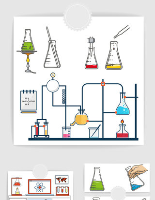 矢量卡通科学实验元素
