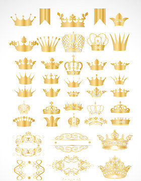 金色皇冠花纹图案素材