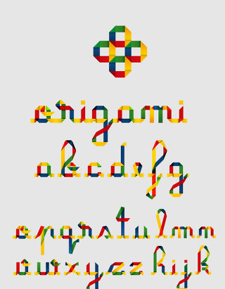 彩色折纸字母矢量设计