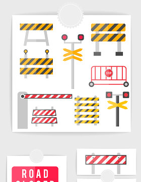 矢量城市交通安全路障护栏