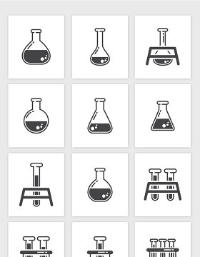 矢量卡通科学实验量瓶