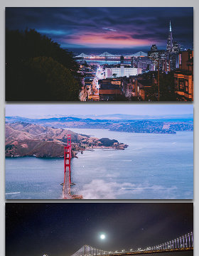 美国旧金山城市旅游背景图