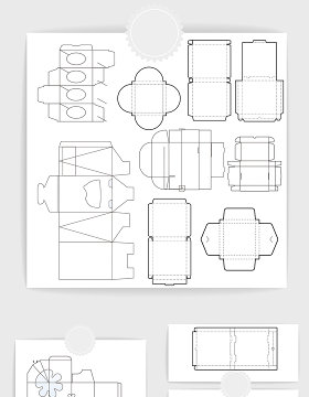 矢量包装盒展开图素材